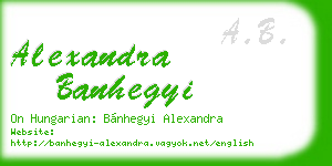 alexandra banhegyi business card