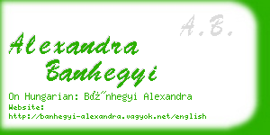 alexandra banhegyi business card